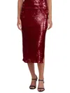 Lucy Paris Molly Sequined Midi Skirt In Red In Red