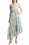 Lucy Paris Moret Floral Asymmetric Hem Dress In Multi