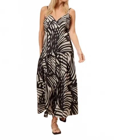 Lucy Paris Nalani Maxi Dress In Black And Taupe