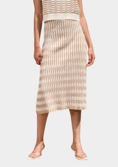 Lucy Paris Newport Knit Skirt In Beige/white In Neutral