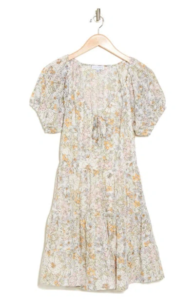 Lucy Paris Opal Floral Dress In Ivory Floral Multi