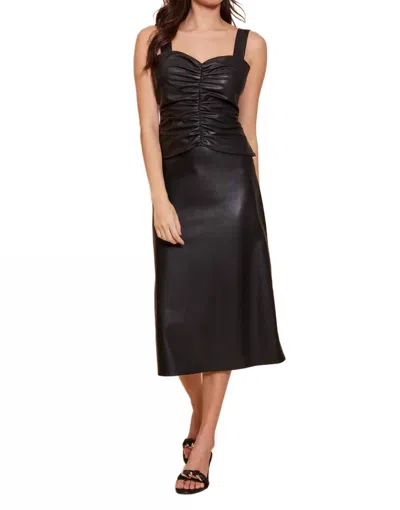 Lucy Paris Pia Leather Top In Black