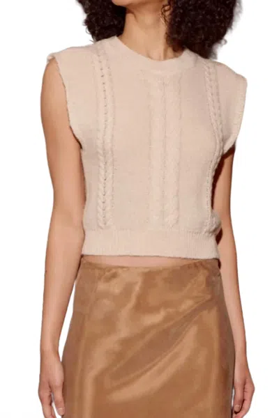 Lucy Paris Quentin Cable Knit Top In Cream In Beige