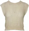 LUCY PARIS QUENTIN CABLE KNIT TOP IN CREAM
