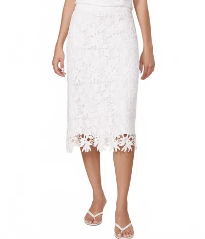 Lucy Paris Raye Lace Midi Skirt In White