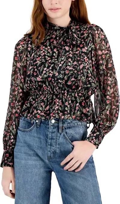 Lucy Paris Renee Tie Top In Black Pink