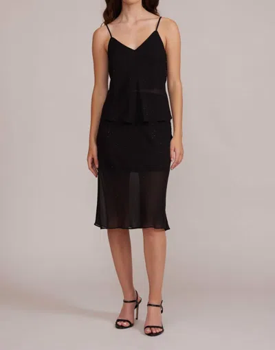 Lucy Paris Rhinestone Sheer Sleeveless Top In Black