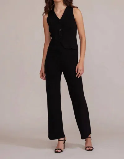 Lucy Paris Ribbed Knit Pants In Black