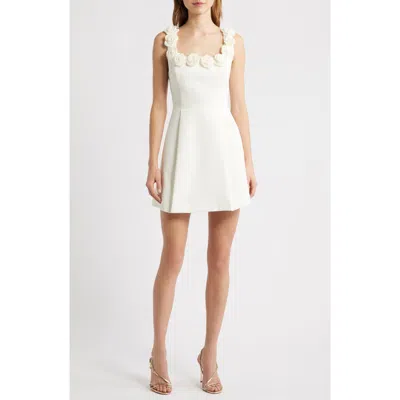 Lucy Paris Rosette Trim Cocktail Minidress In White