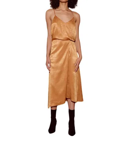 Lucy Paris Rowan Twist Dress In Caramel In Brown