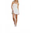 Lucy Paris Ruched Bubble Hem Mini Dress With Detachable Rosette In White In White