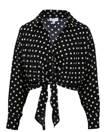 Lucy Paris Rue Button Down In Black/cream