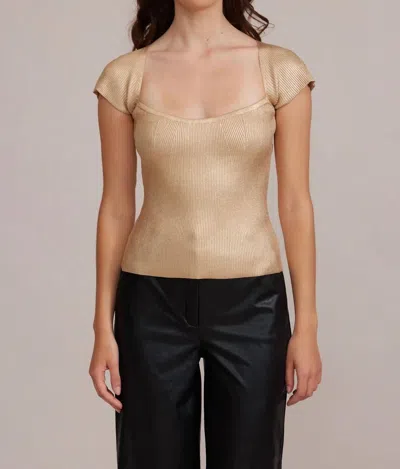 Lucy Paris Ryan Knit Top In Gold