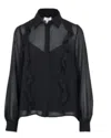 Lucy Paris Sabrina 2 Pc Ruffle Blouse In Black In Black