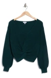Lucy Paris Scott Twist Front Sweater In Green