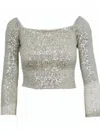 Lucy Paris Sequin Top In Champagne In Neutral