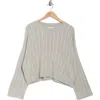 Lucy Paris Shay Cable Knit Sweater In Gray