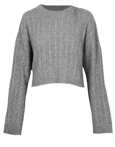 Lucy Paris Shay Cable Knit Sweater In Grey