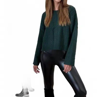 Lucy Paris Shay Cable Knit Sweater In Pine