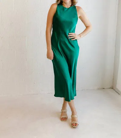 Lucy Paris Shiv Bias Dress In Emerald In Green