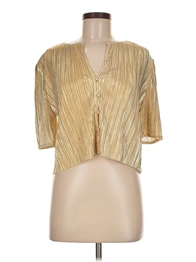 Pre-owned Lucy Paris Short Sleeve Blouse In Gold