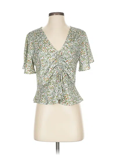 Pre-owned Lucy Paris Short Sleeve Blouse In Green