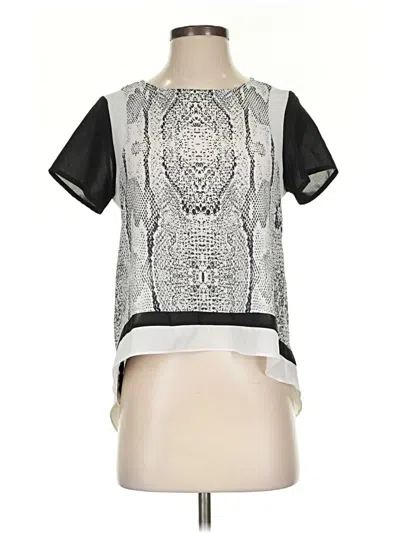 Pre-owned Lucy Paris Short Sleeve Blouse In Silver