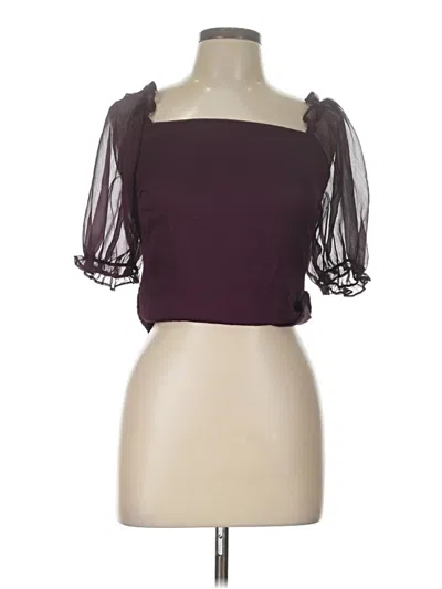 Pre-owned Lucy Paris Short Sleeve Top Burgundy Sweetheart Neckline Tops