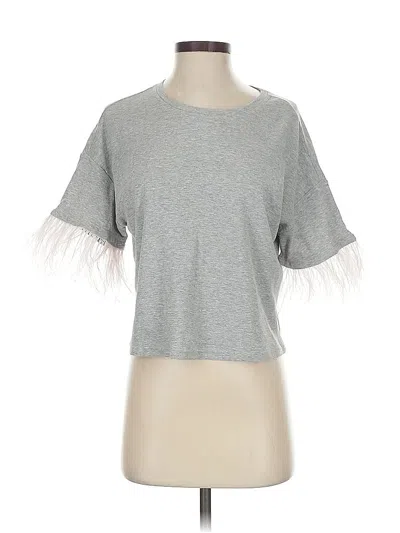 Pre-owned Lucy Paris Short Sleeve Top Gray Crew Neck Tops