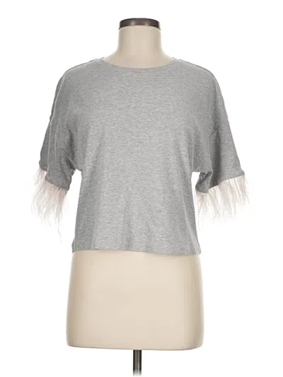 Pre-owned Lucy Paris Short Sleeve Top Gray Crew Neck Tops