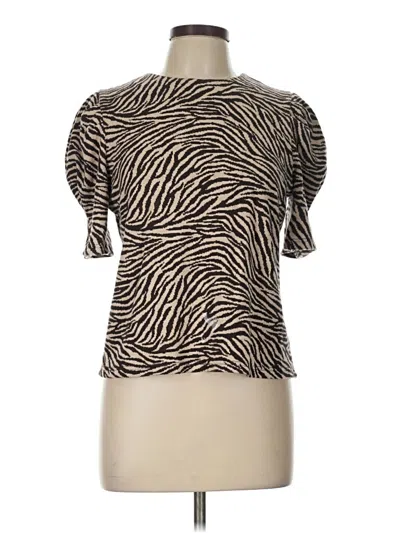 Pre-owned Lucy Paris Short Sleeve Turtleneck In Brown
