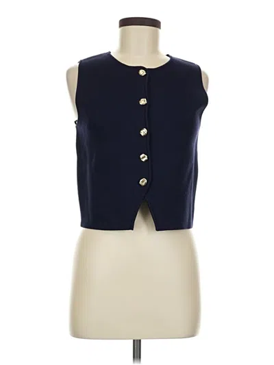 Pre-owned Lucy Paris Sleeveless Button Down Shirt In Blue
