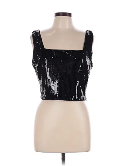 Pre-owned Lucy Paris Sleeveless Top Black Square Neckline Tops