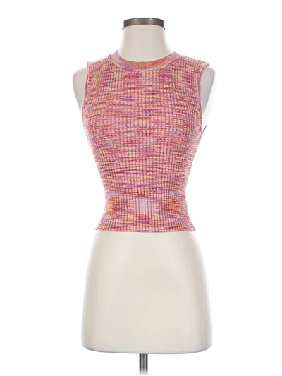Pre-owned Lucy Paris Sleeveless Top Pink Halter Neckline Tops