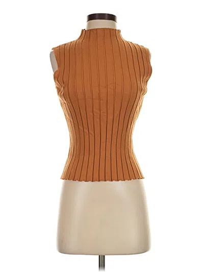 Pre-owned Lucy Paris Sleeveless Turtleneck In Brown