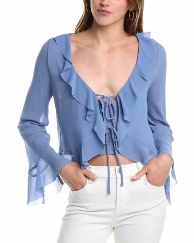 Lucy Paris Soleil Ruffle Top In Blue