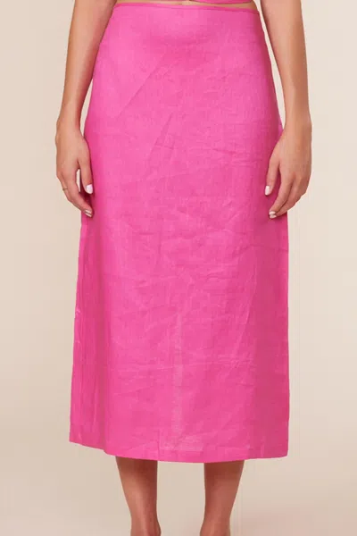 Lucy Paris Stacey Midi Skirt In Fuchsia In Pink