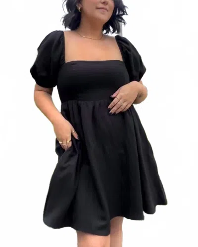 Lucy Paris Stella Babydoll Dress In Black