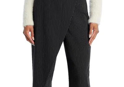 Lucy Paris Striped Asymmetrical Pants Charcoal In Pink