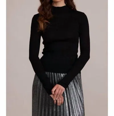 Lucy Paris Susanna Mockneck Longsleeve Top In Black