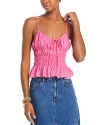 Lucy Paris Tammy Gathered Tank Top In Pink