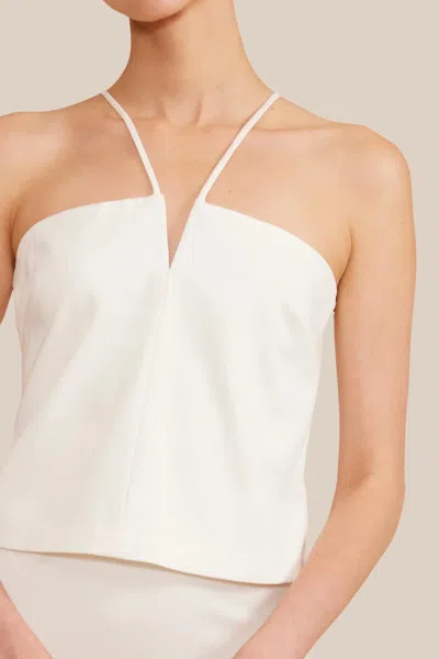 Lucy Paris Tatum Sleeveless V Top In White