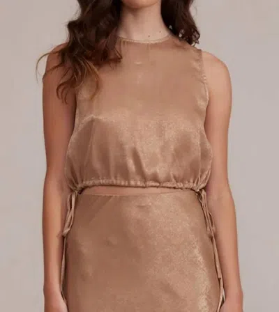 Lucy Paris Thora Shimmery Tie Top In Gold