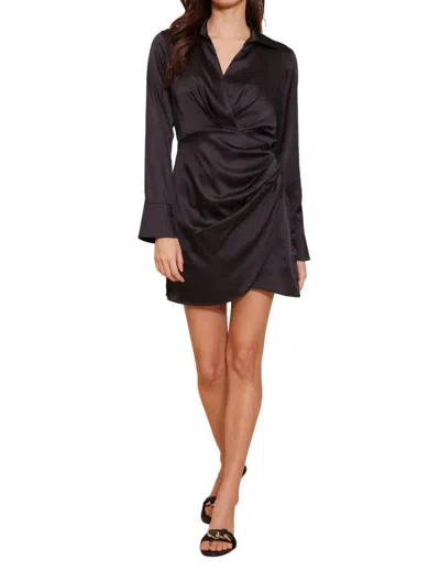 Lucy Paris Tristan Wrap Dress In Black
