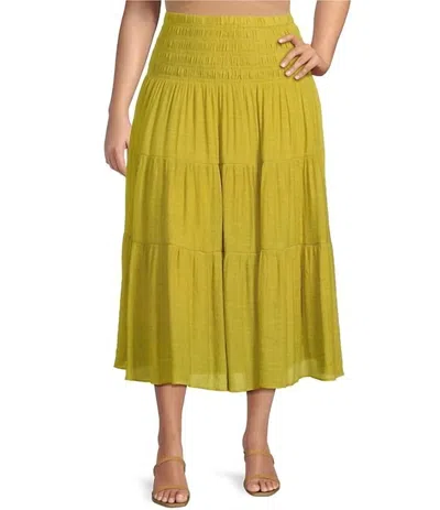 Lucy Paris Tropez Smocked Skirt In Chartreuse