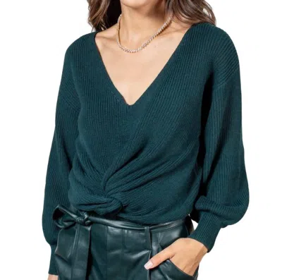 Lucy Paris Twist Front Sweater In Green