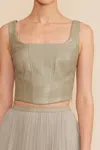 Lucy Paris Val Crop Top In Sage