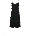 Lucy Paris Valentina Ruffle Dress In Black In Black