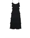 Lucy Paris Valentina Ruffle Dress In Black In Black