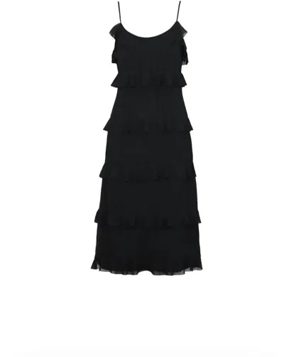 LUCY PARIS VALENTINA RUFFLE DRESS IN BLACK